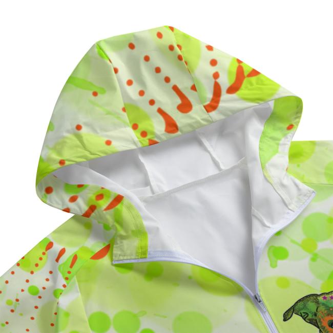 Preview: Leichte Regenjacke  Lani - Popart Hundemotiv, 100 % Polyester, Unisex, Mix, Mischling, Englische Bulldogge, Bully